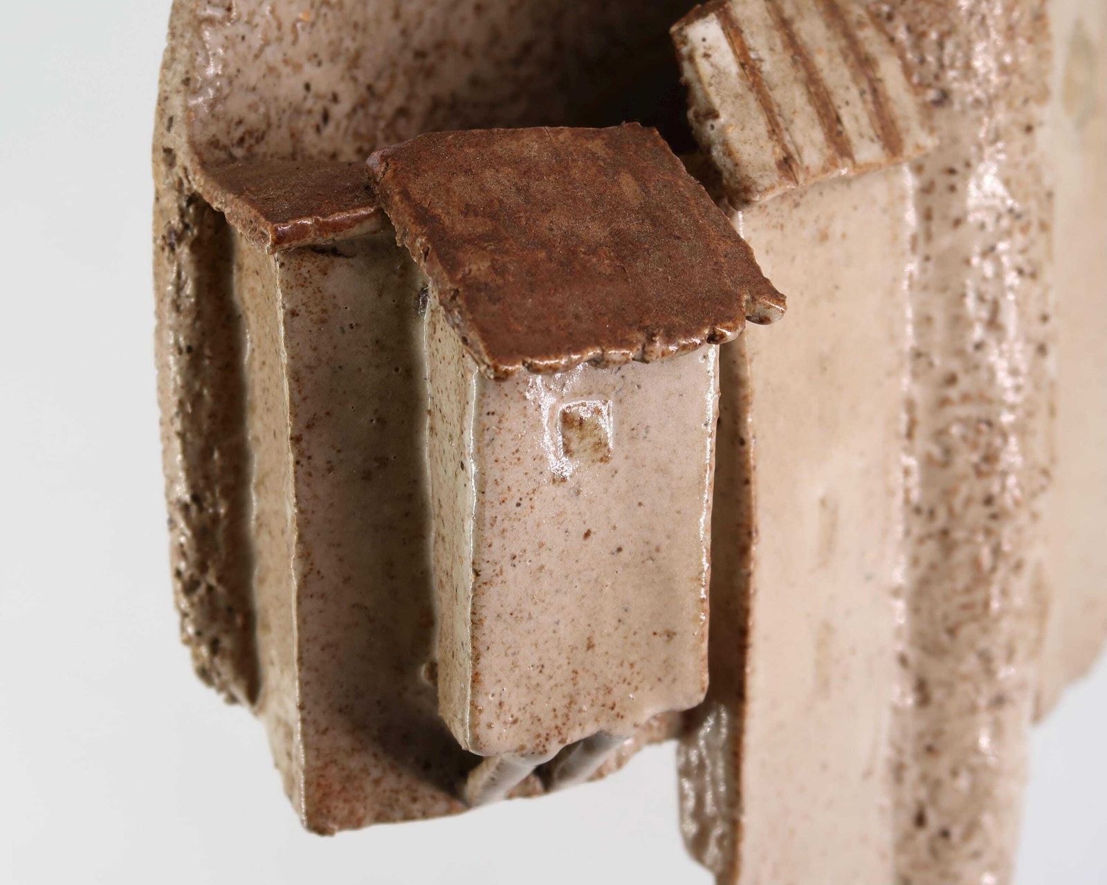 Wall Stoneware Ceramic Planter Representing A French Hilltop Village, France 1970s / Vintage, Cactus Plant Stand, Rustic photo vinterior