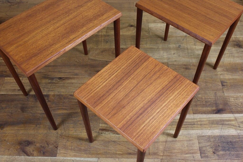 Stylish Danish Teak Nest Of 3 Small Tables photo Furniture