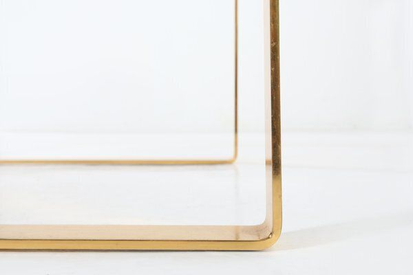 Mid Century Modern Coffee Table With Gold Plated Base And Glass Top, 1970s photo 1137.0