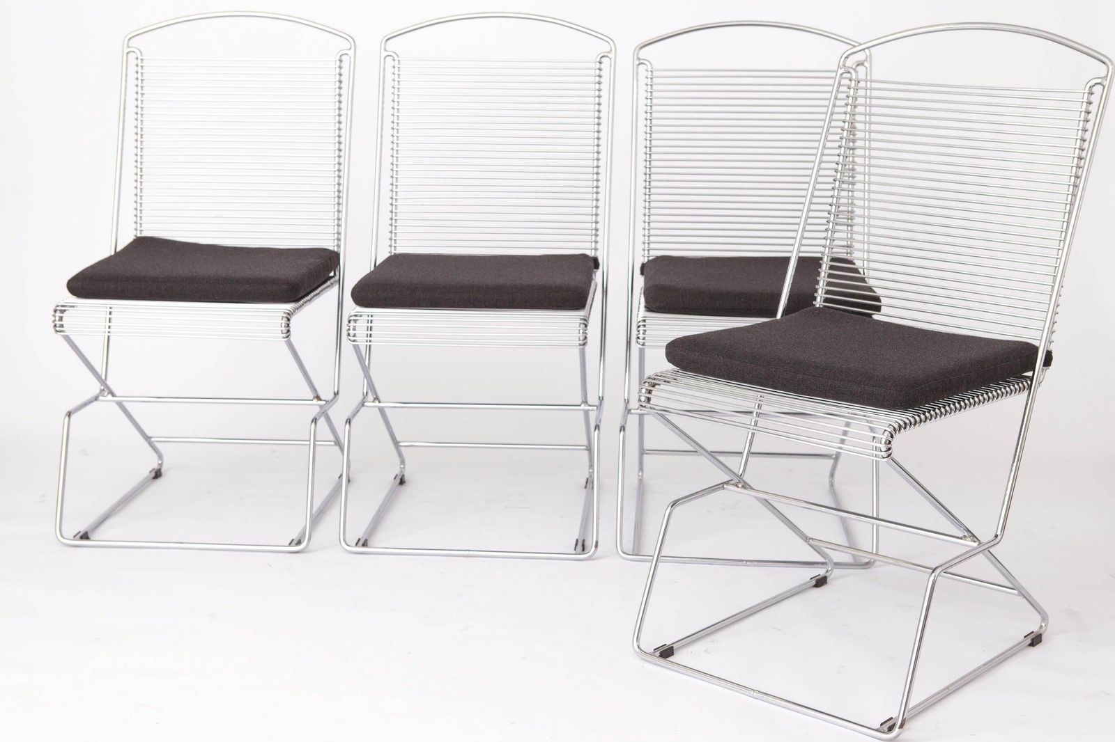 4 Chromed Vintage Chairs 1980s By Till Behrens For Schlubach, Germany