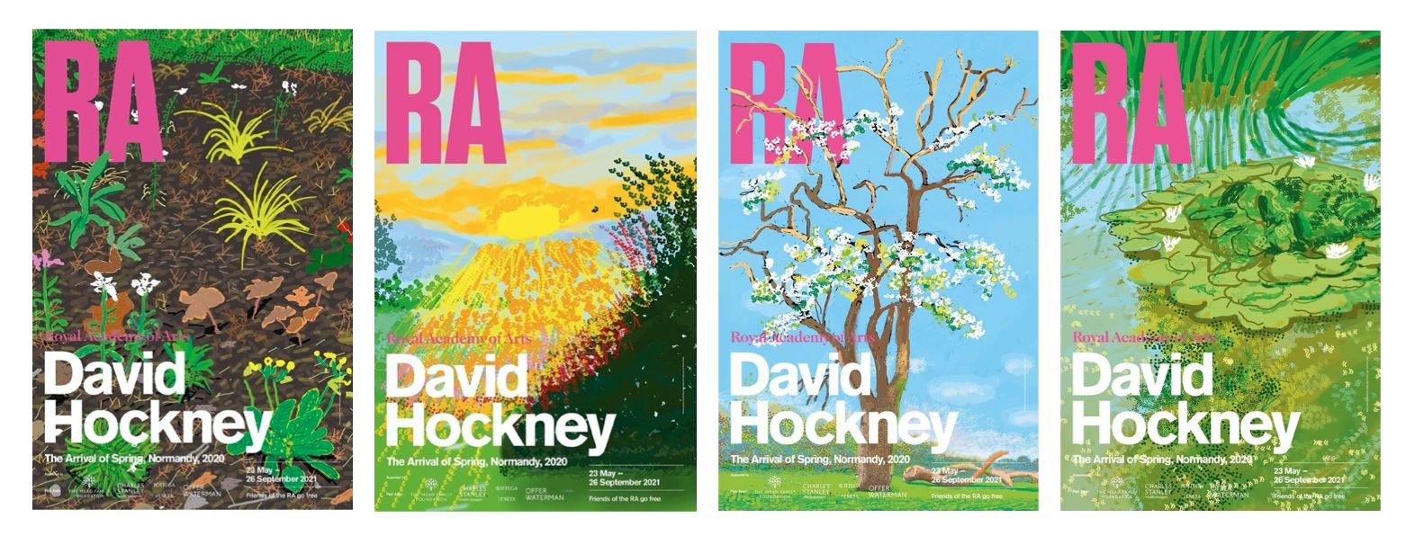 David Hockney The Arrival Of Spring Royal Academy Exhibition Posters Full Set