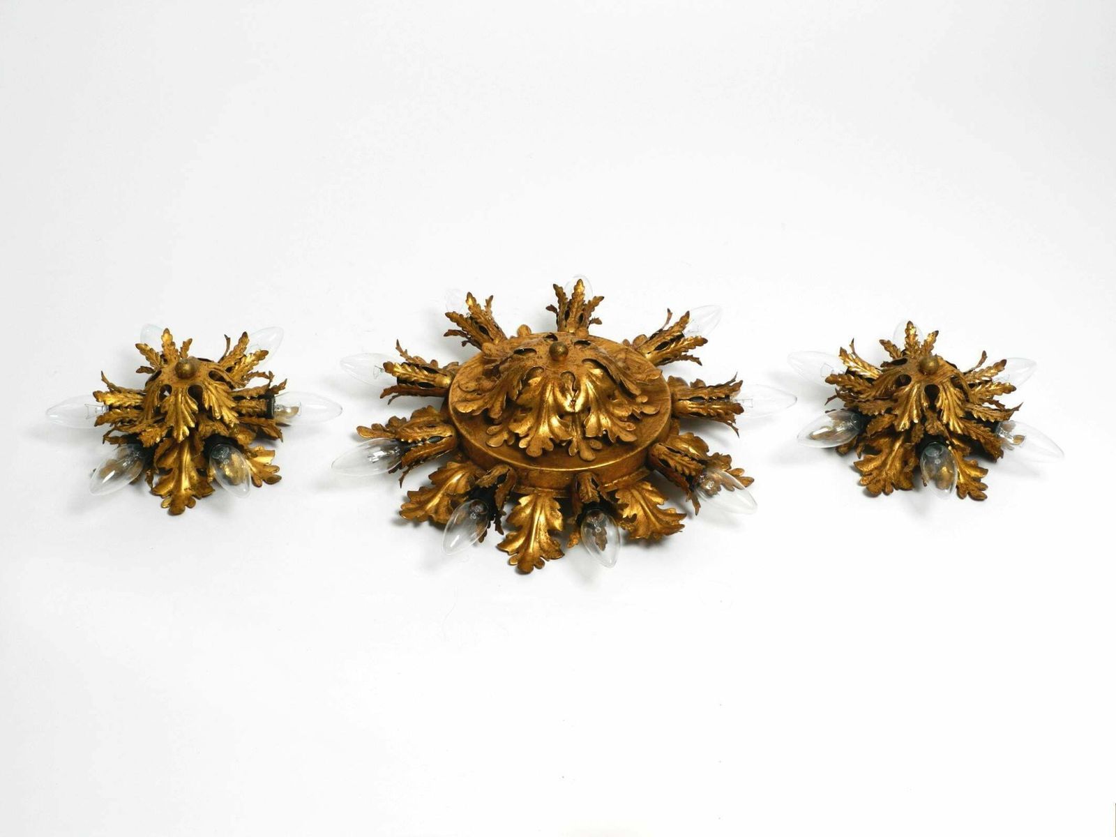 Set Of Three Beautiful 60s Italian Ceiling Or Wall Lamps By Banci Firenze Italy photo furniture
