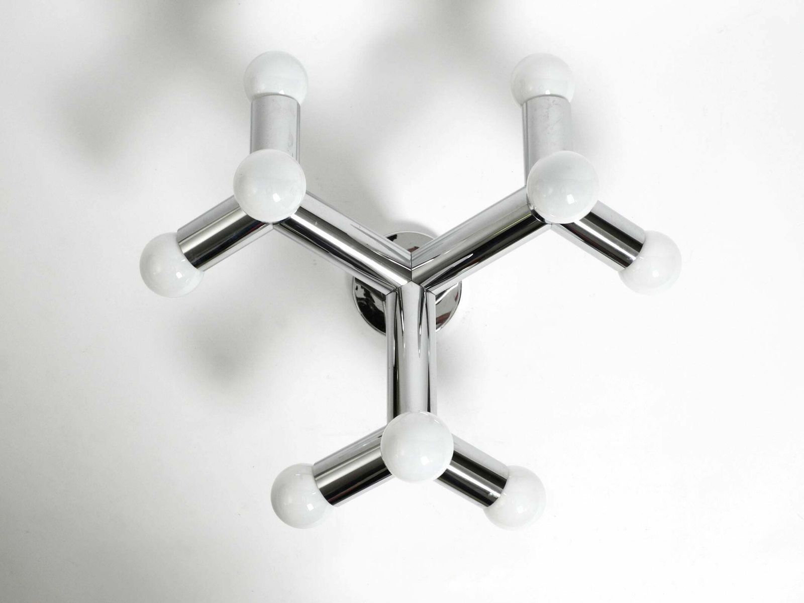 Very Rare 1960s Space Age Chrome Ceiling Lamp By J.T. Kalmar Austria photo for sale