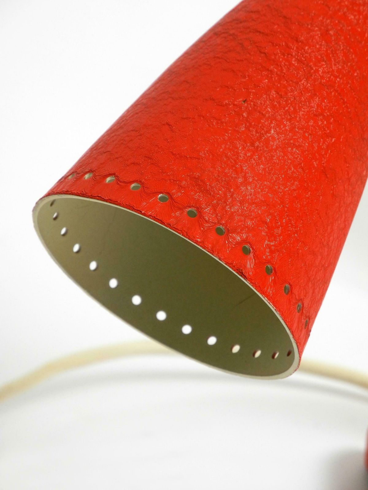 Lighting Pair Of Beautiful Red Mid Century Diabolo Crow's Foot Table Lamps From Cosack photo