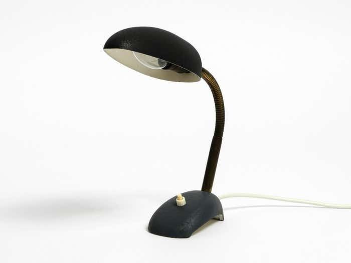 Beautiful Small 1950s Table Lamp With Metal Gooseneck From Gebrüder Cosack photo for sale