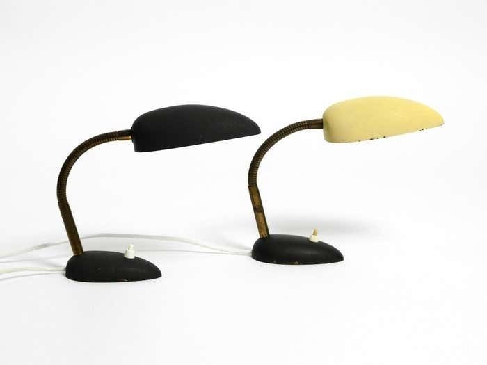 Pair Of Beautiful Small 50s Metal Table Lamps With Goosenecks By Gebrüder Cosack photo furniture