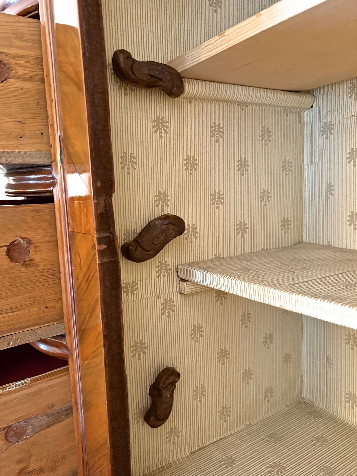 18th Century Austrian Baroque Secretaire/ Bureau Cabinet, Nutwood, At Ca. 1770 photo vintage