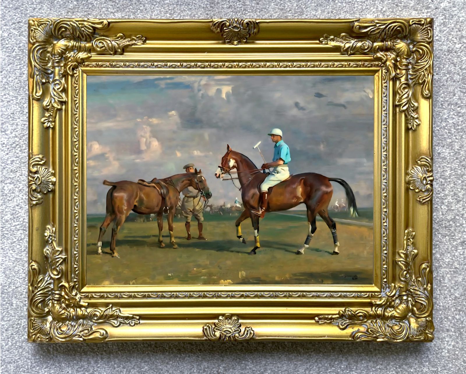 Fine Lithograph On Canvas Of The Polo Pony Gargantilla After A.J.Munnings