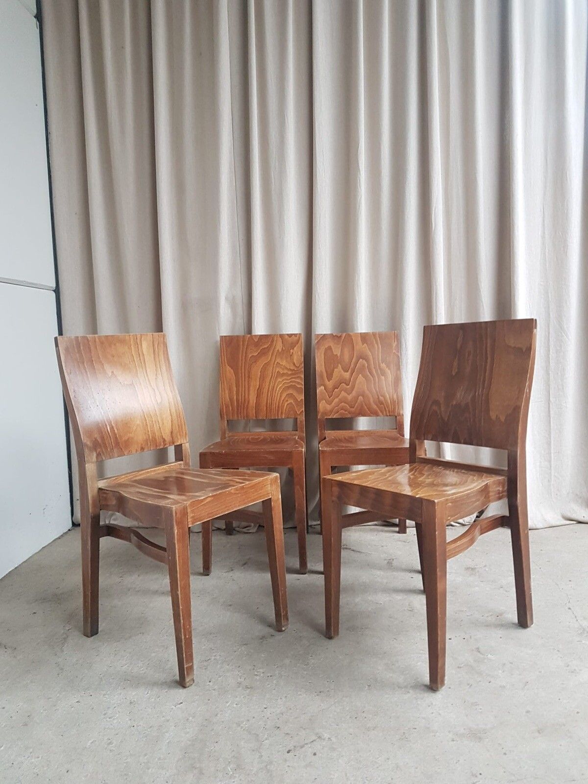 Vtg Mid Century Style  Set Of 8 Stacking Dining Chairs R708 photo furniture