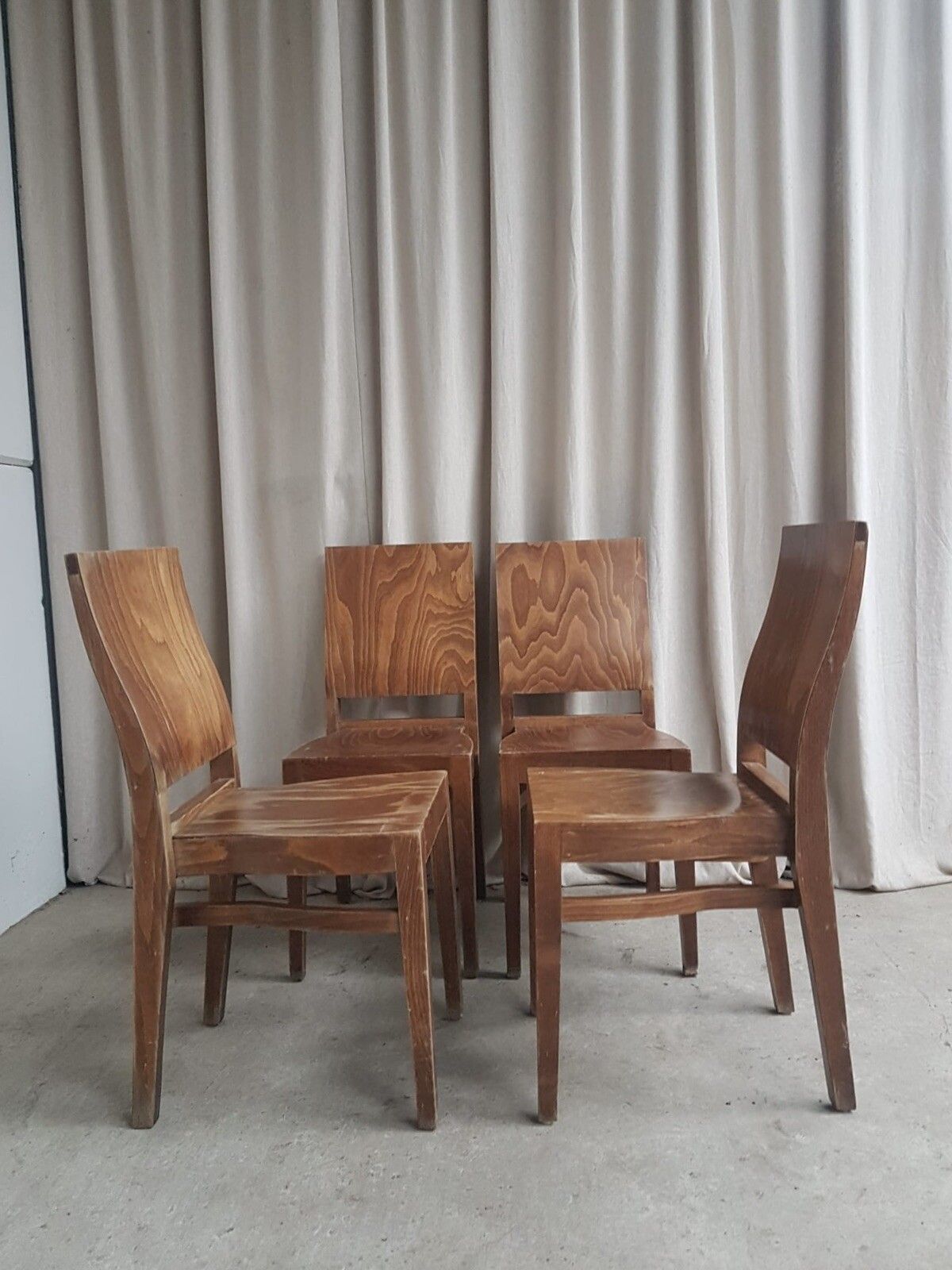 Vtg Mid Century Style  Set Of 8 Stacking Dining Chairs R708 photo Furniture