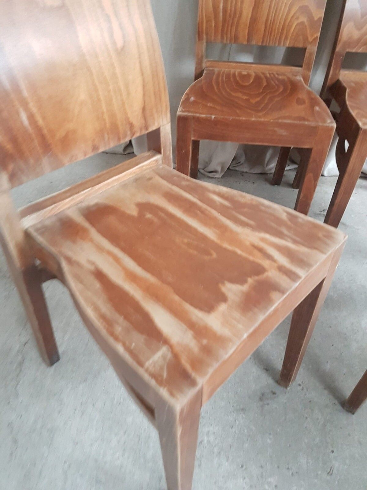 Vtg Mid Century Style  Set Of 8 Stacking Dining Chairs R708 photo buy