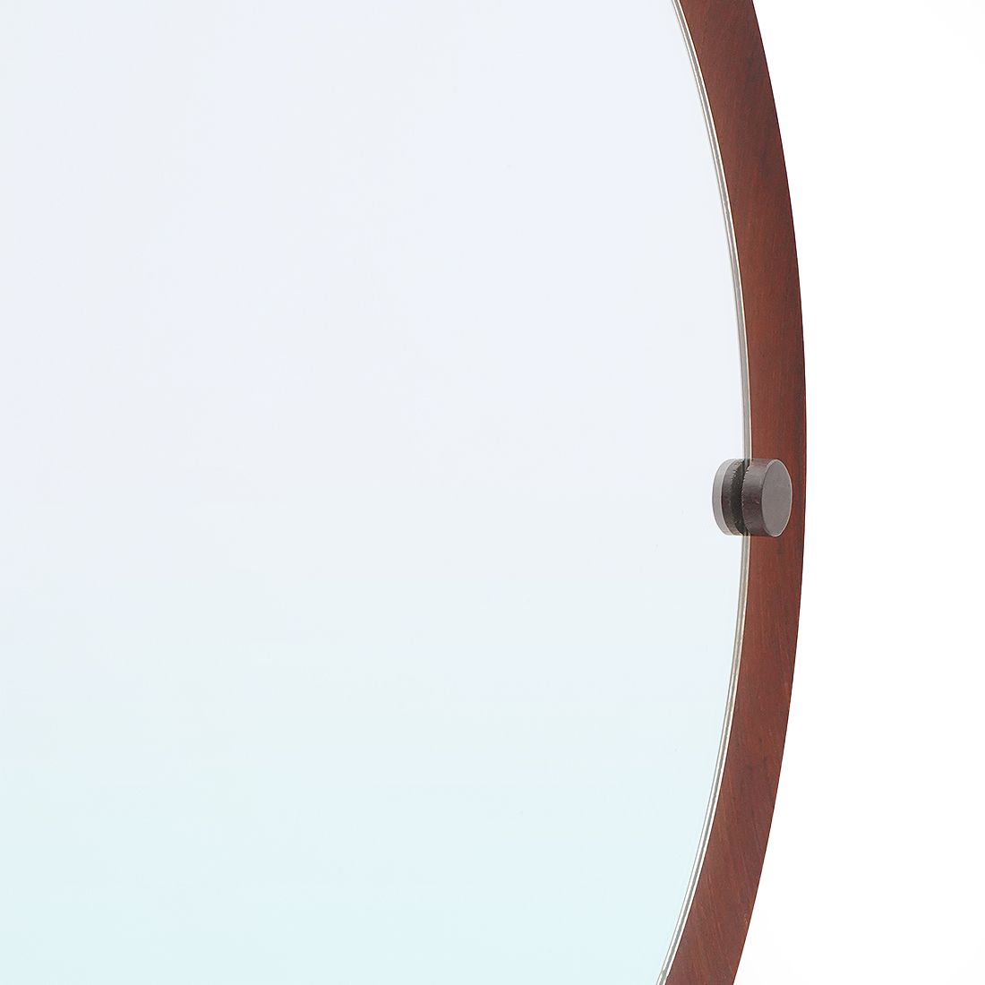 Round Mirror In Curved Plywood, 1960s photo vintage