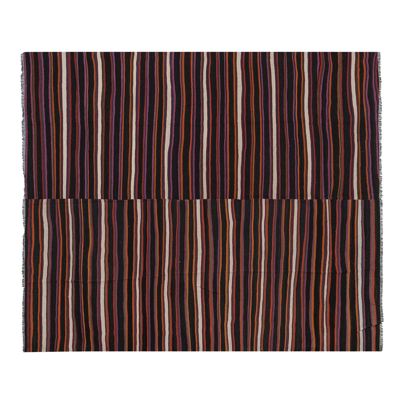 Striped Turkish Kilim Rug 9'1'' X 11'1'' photo for sale