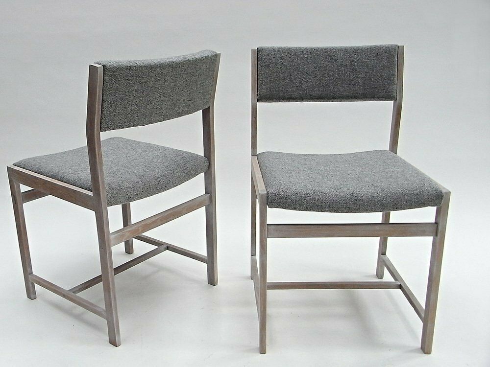 Bleached Oak & Kvadrat Fabric Chairs, Set Of 2 photo furniture