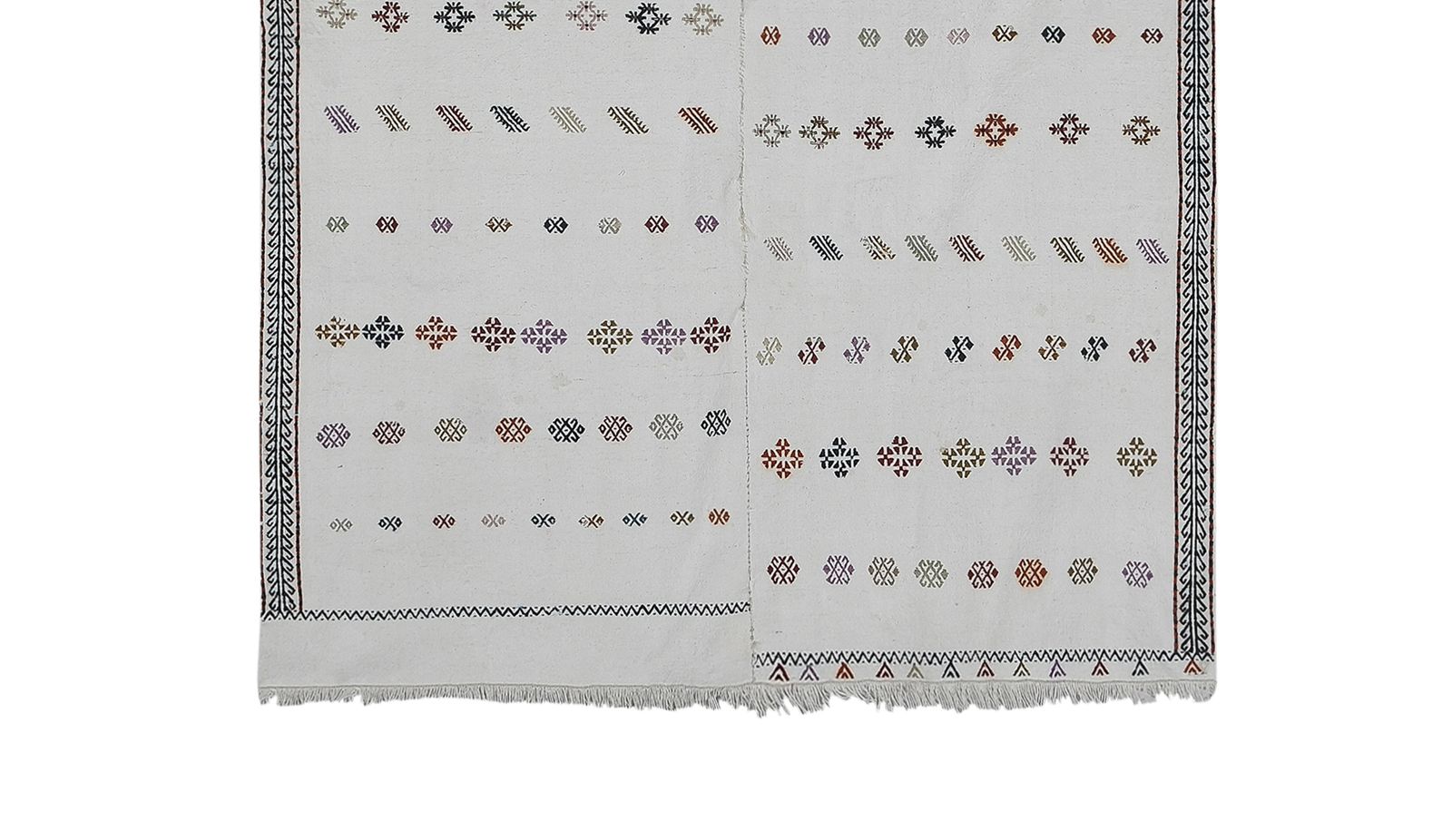 Mid Century Turkish Full Embroidered Cicim Rug 4'4'' X 8' photo furniture