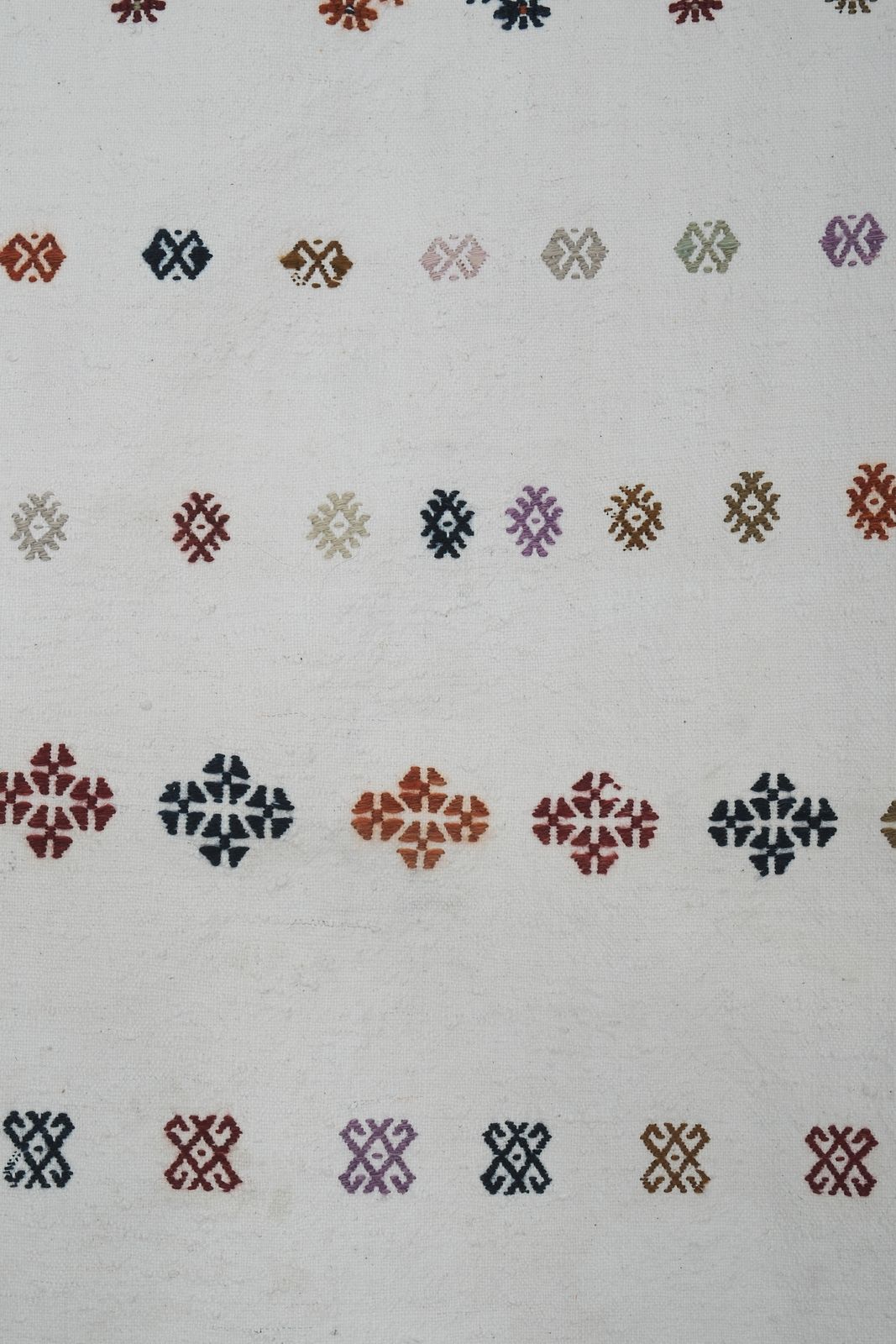 Mid Century Turkish Full Embroidered Cicim Rug 4'4'' X 8' photo vintage