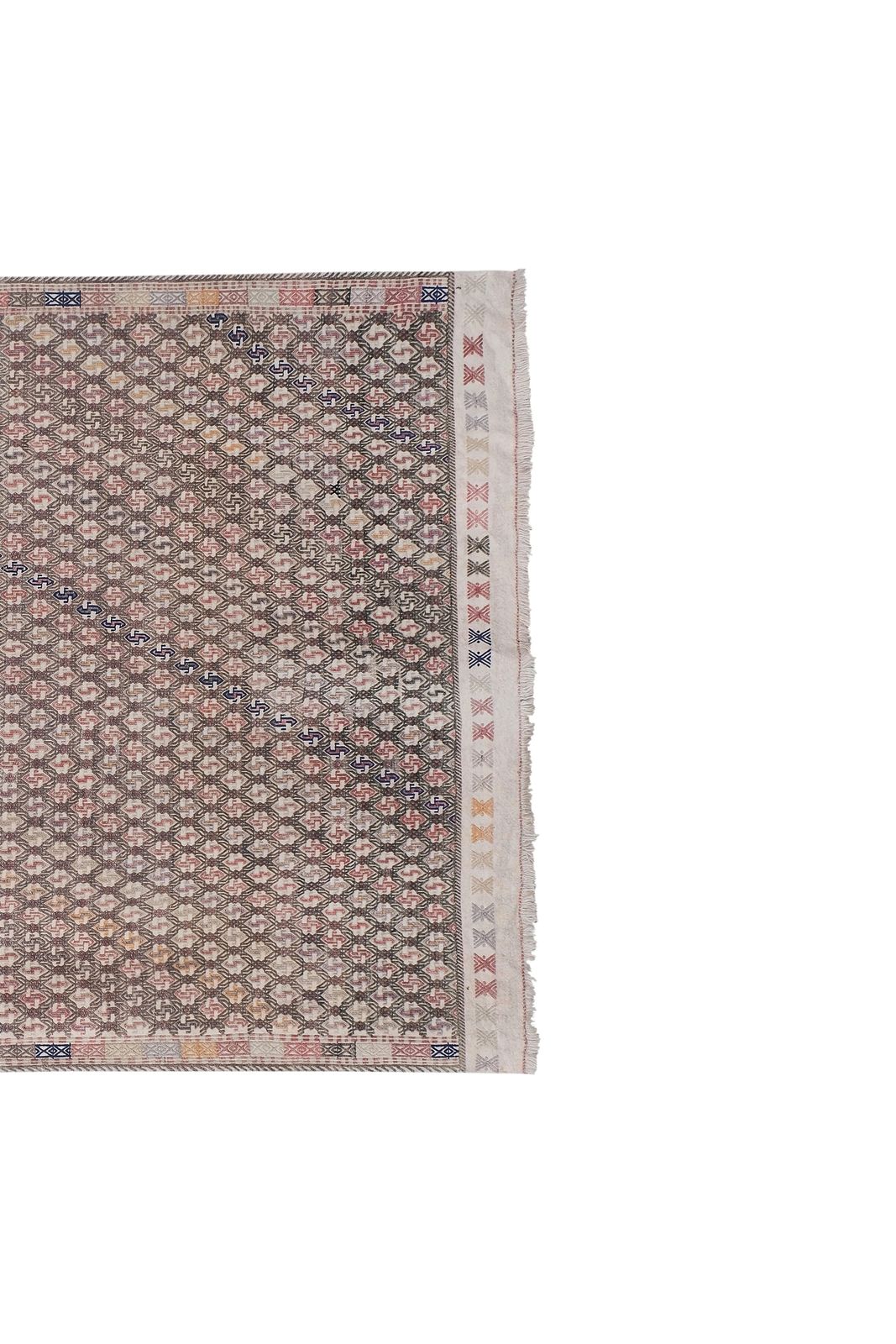 Mid 20t Century Diamond Pattern Jajim Kilim With Muted Colors 5'9'' X 8'4'' photo 966.0