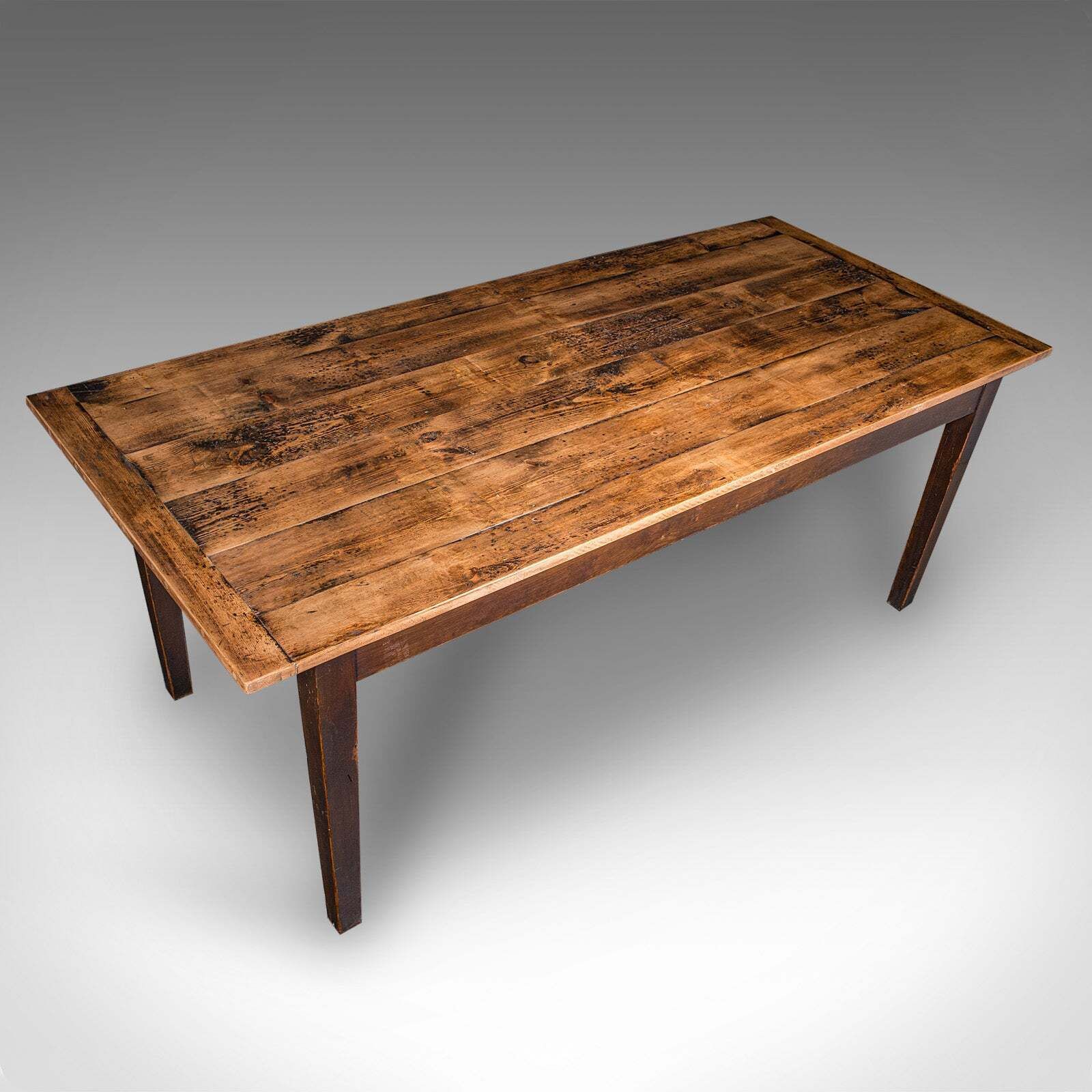 6' 6'' Antique Farmhouse Dining Table, English, Pine, Country House, Victorian photo vinterior