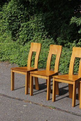Vintage French Elm Chairs From Seltz, 1980s, Set Of 4 photo 806.0