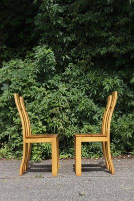 photo furniture Vintage French Elm Chairs From Seltz, 1980s, Set Of 4