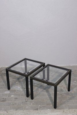Black Lacquered Side Tables By Pierre Vandel, France 1970s, Set Of 2 photo for sale
