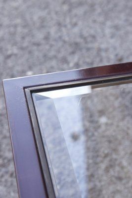 Furniture Bordeaux And Brass Lacquered Metal Tables From Maison Jansen, France, 1950s, Set Of 3 photo
