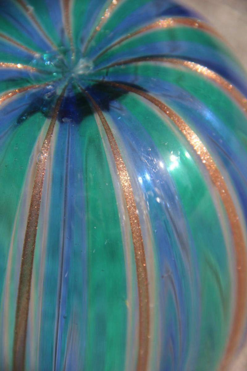 Filigrana Vase Murano Art Glass Multi Color Venini Style 1960s Italian Design photo vintage