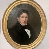 photo for sale Oil On Canvas Pair Of Portraits In Gilded Oval Frames, 19th Century