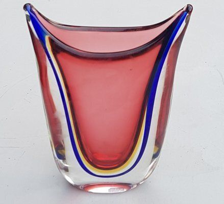 Murano Glass Sommerso Vase By Flavio Poli For Avem, 1960s photo for sale