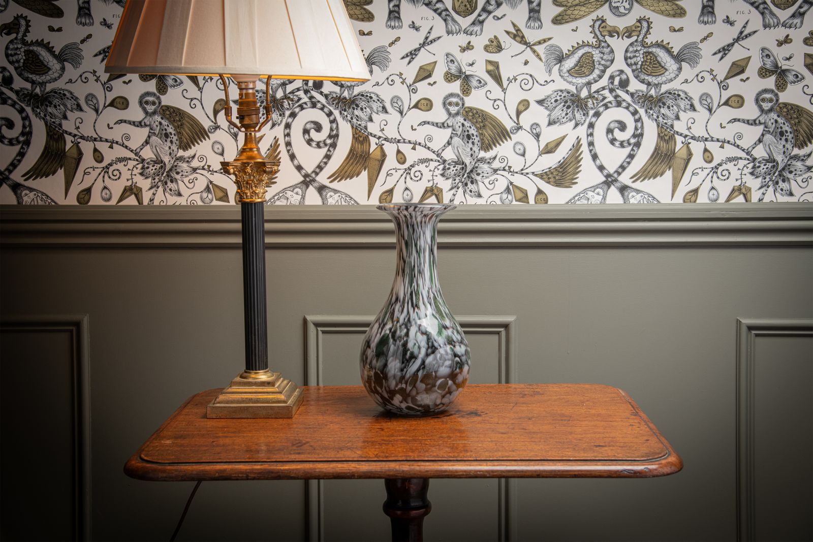 20th Century Hand Blown Art Glass Murano Style Vase photo furniture