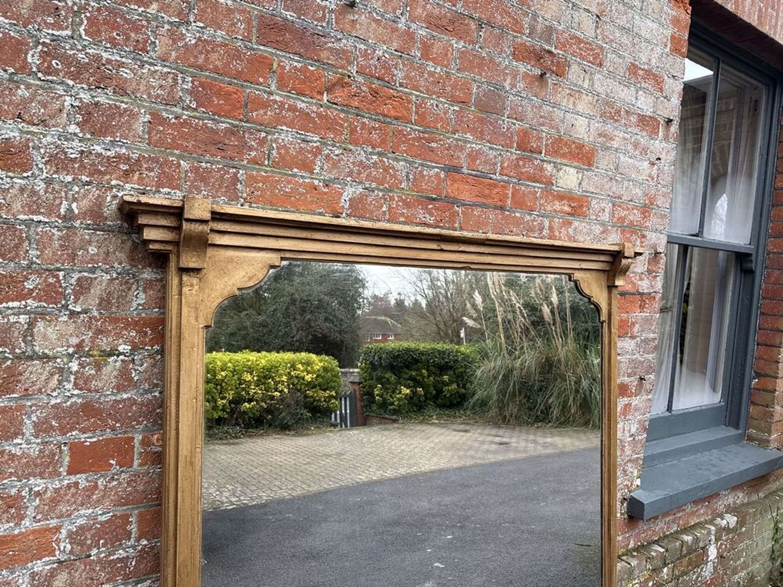 A Wonderful Large Antique English 19th C Gilt Overmantle Mirror. photo 1295.0