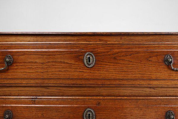 French Rustic Chest Of Drawers In Oak With 3 Drawers, 1850s photo Furniture