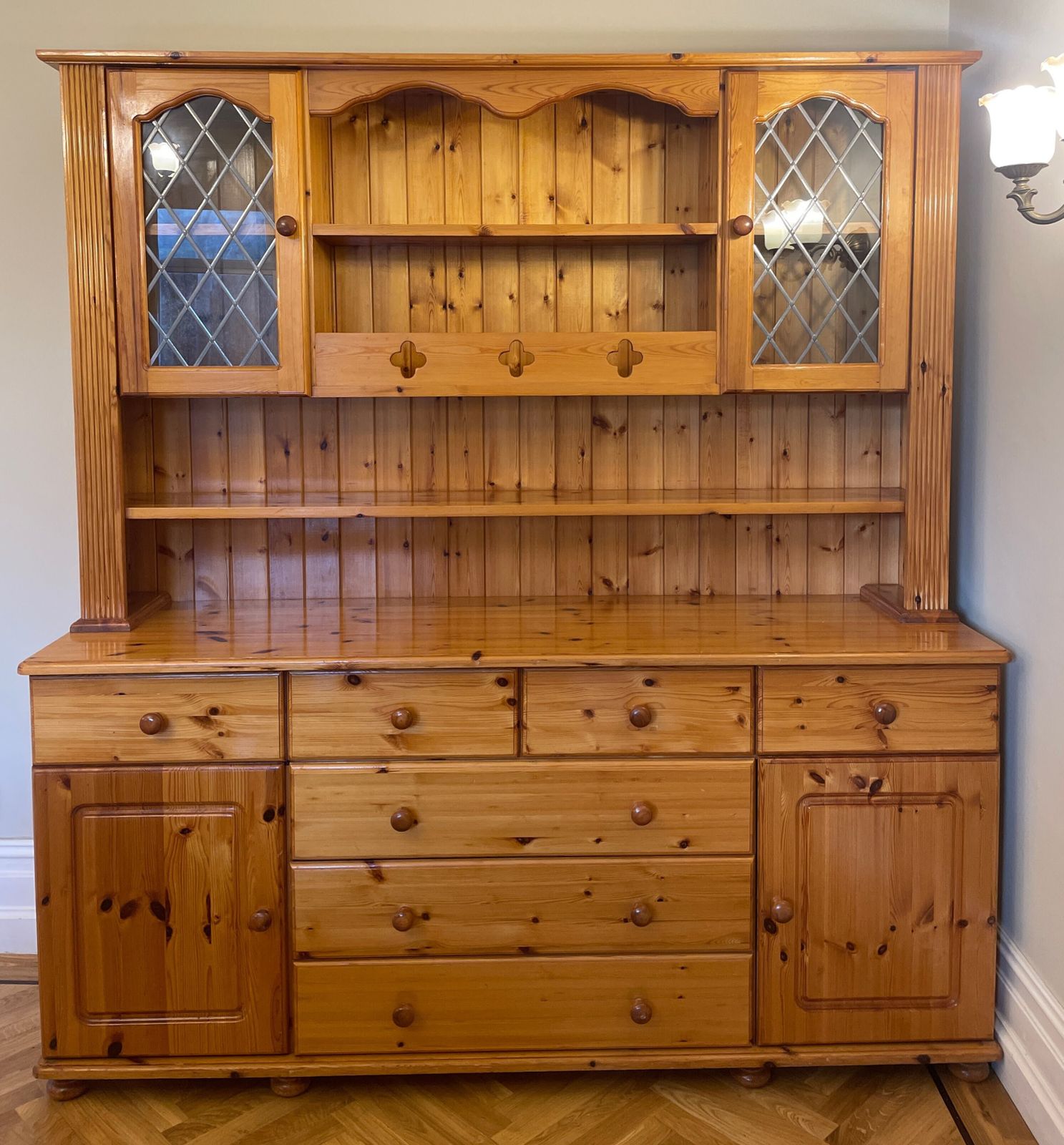 Custom Large Pine Welsh Dresser Wooden Sideboard