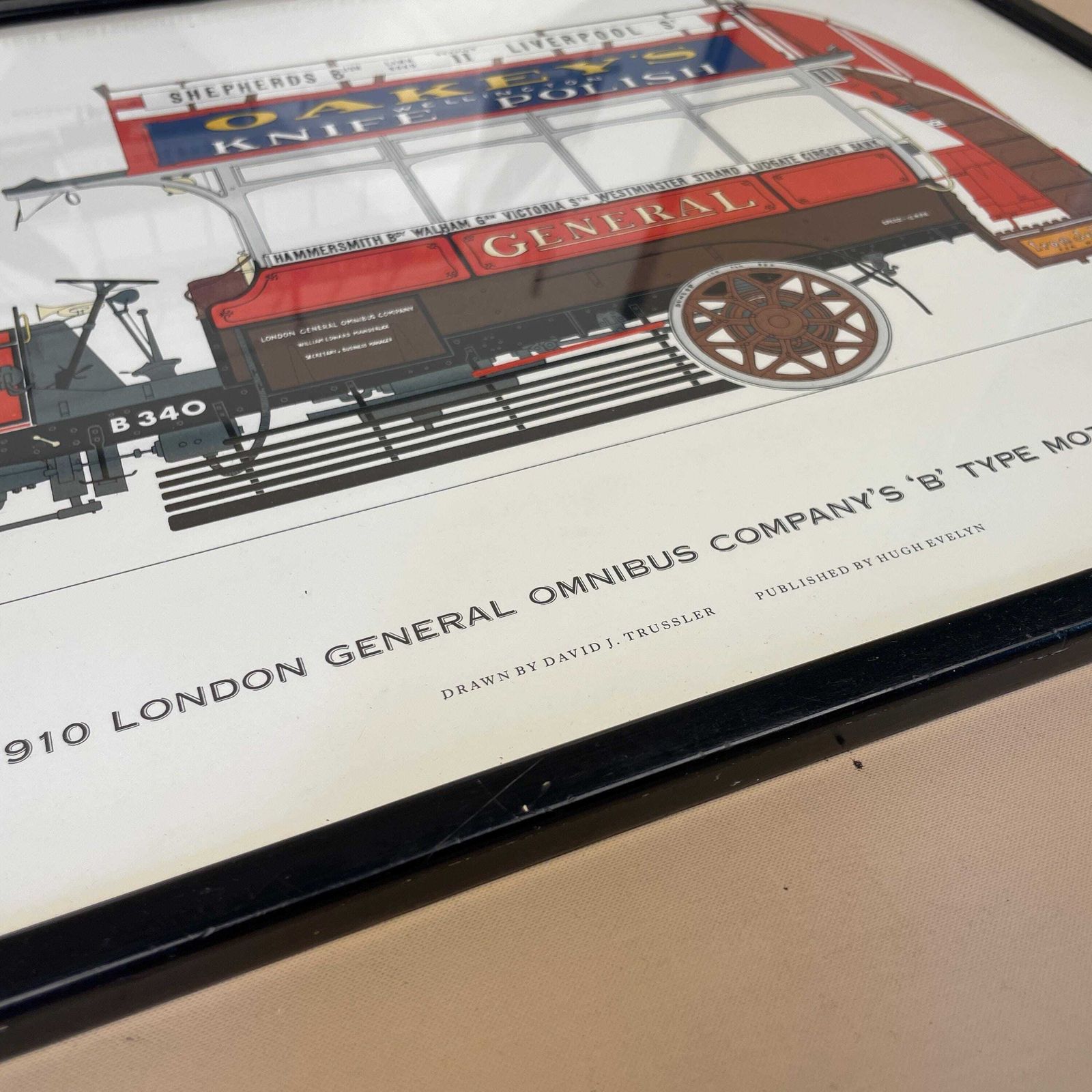 photo furniture Vintage London & Portsmouth Tram Drawings From 1910 And 1891 Antique Framed Prints David J Trussler