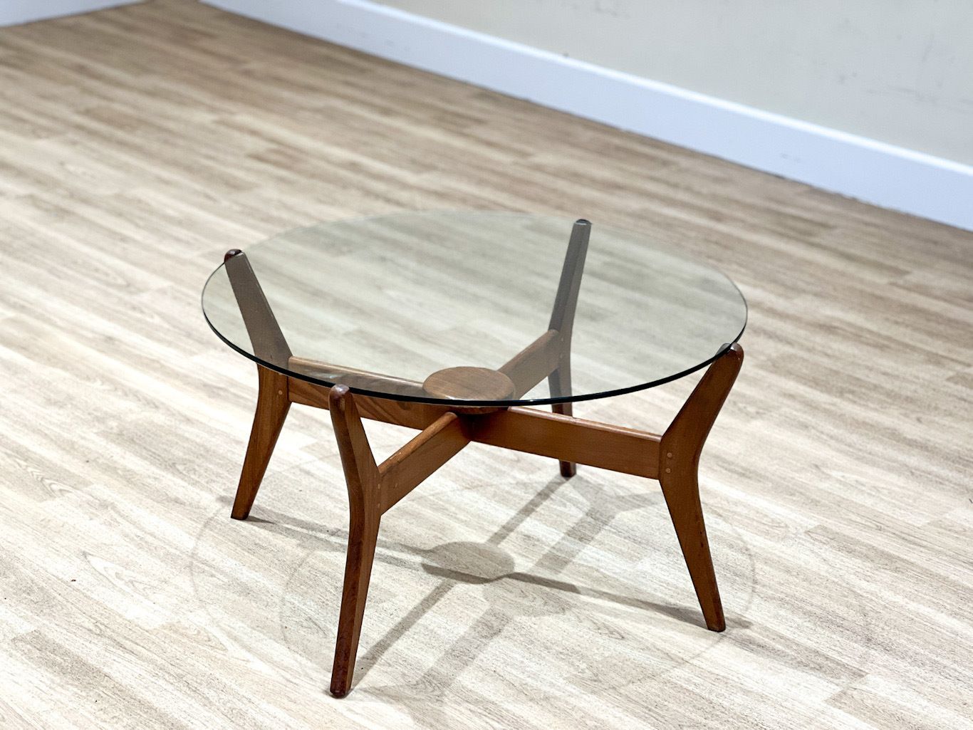 Lebus Coffee Table In Teak And Glass photo Furniture