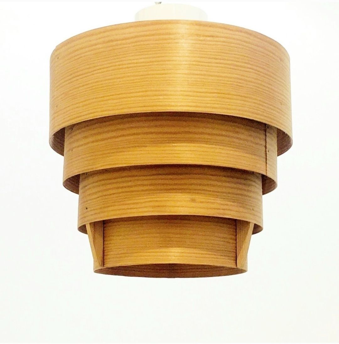 Mid Century Scandinavian Pine Ceiling Light Model T 354 By Hans Agne Jakobsson For Ellysett Markaryd, Sweden, 1960s photo Lighting