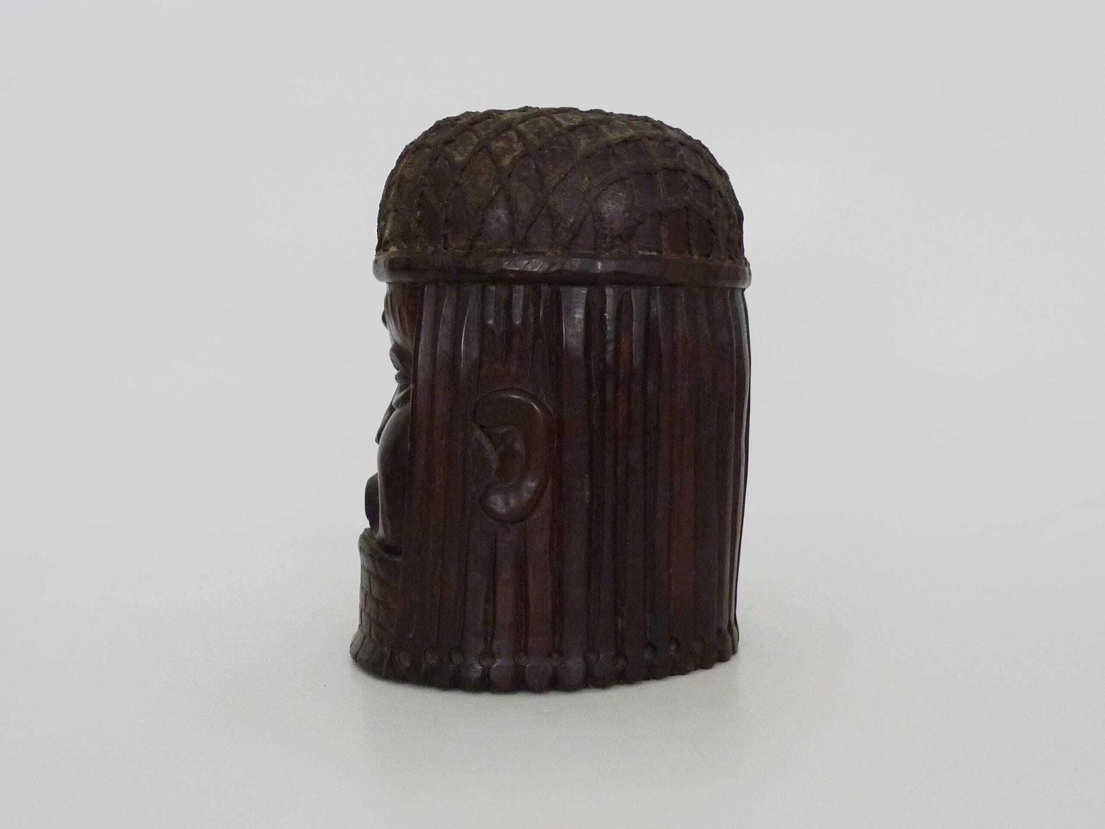 Tembé Art Noir Statue   Brown From Guyana In Wood Face Sculpture Guyana 1950s photo vinterior