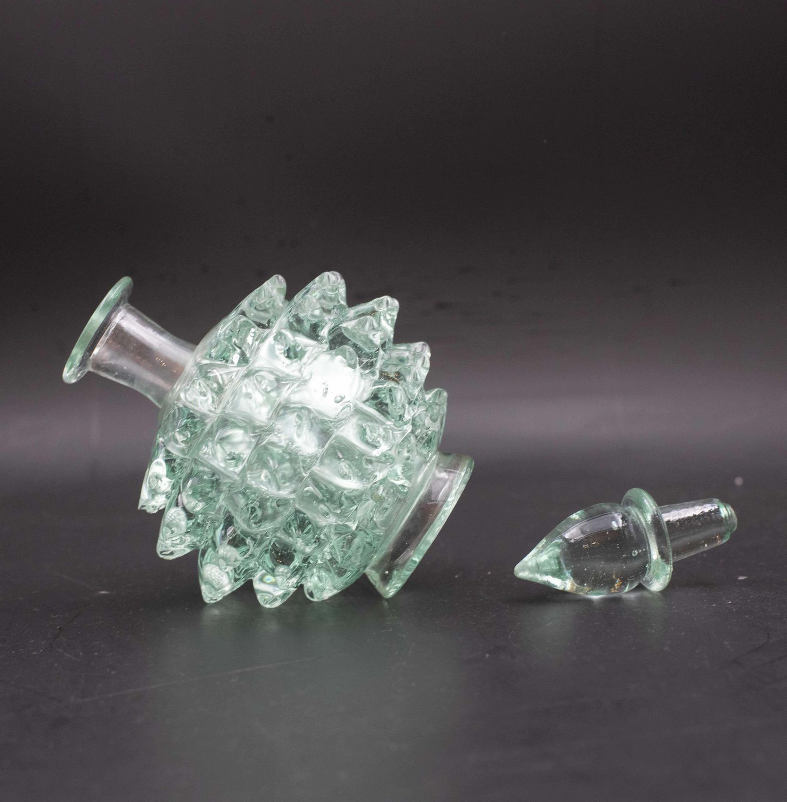 Rare Green Ercole Barovier Rostrato Murano Glass Vase For Barovier & Toso photo vinterior