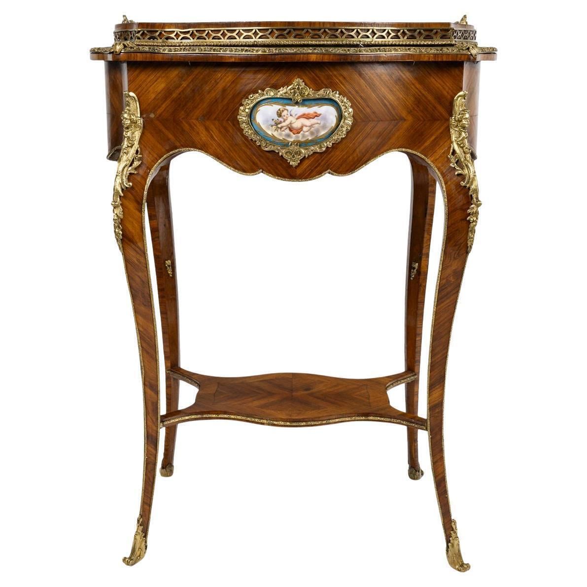 Planter In Marquetry, 19th Century, Napoleon III Period.