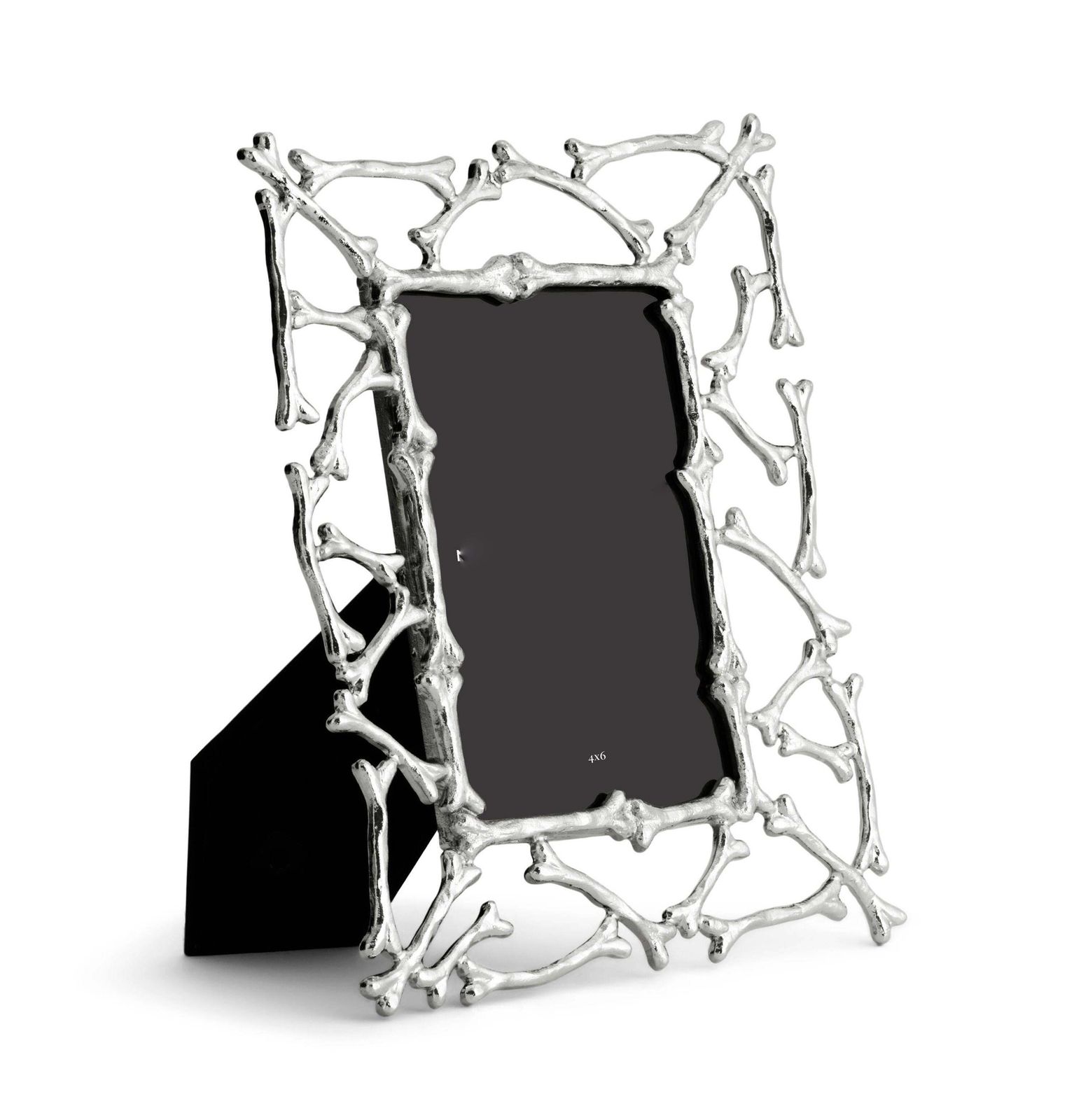Dog Bone Photo Frame Made From Silver Metal. photo Home Decor