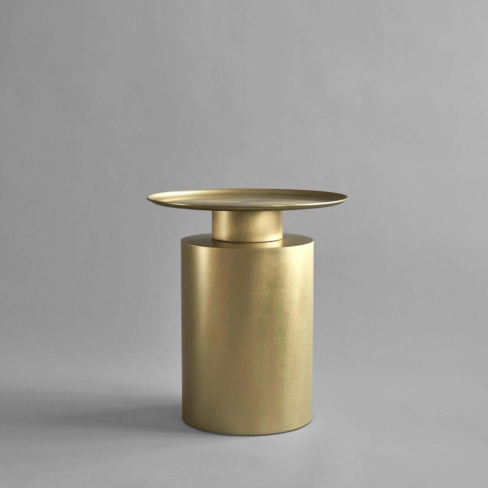 Table, Pedestal Table Or End Table, Pillar Model, Plated Metal. photo furniture
