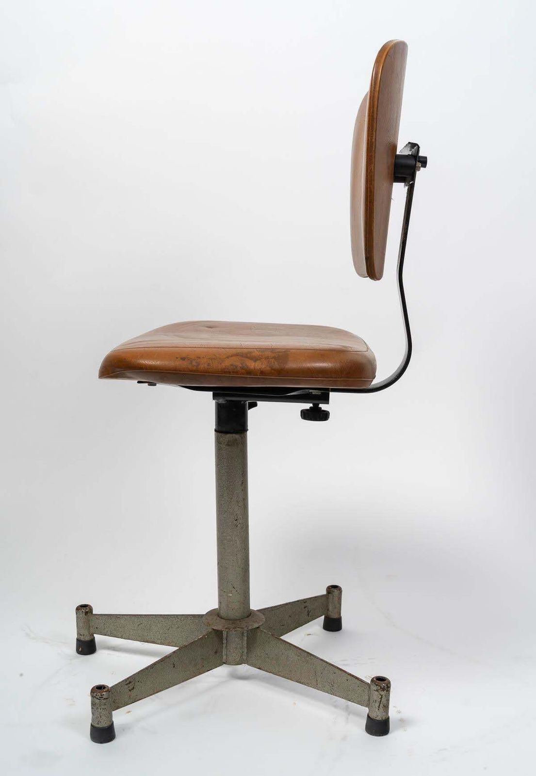 Office Chair From The 1960s, Mid Century Design, Metal And Skai. photo Furniture