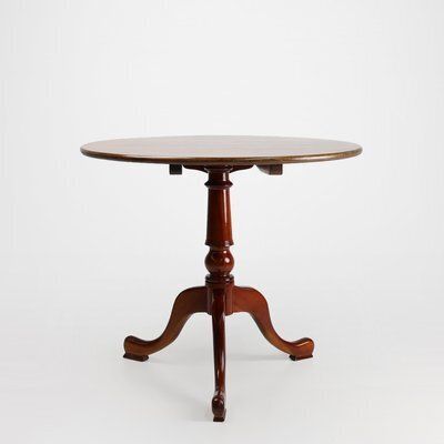 Vintage English Round Tilt Top Table In Cherry, 1950s