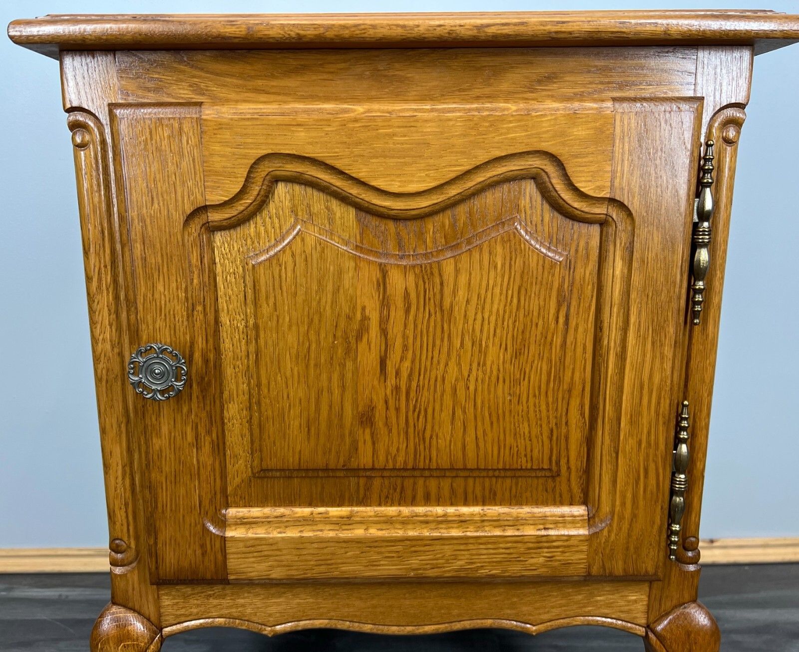 Bedside Tables Pair French Oak Louis XVI Vintage Nightstands Cabinets Lot 3517 photo Furniture