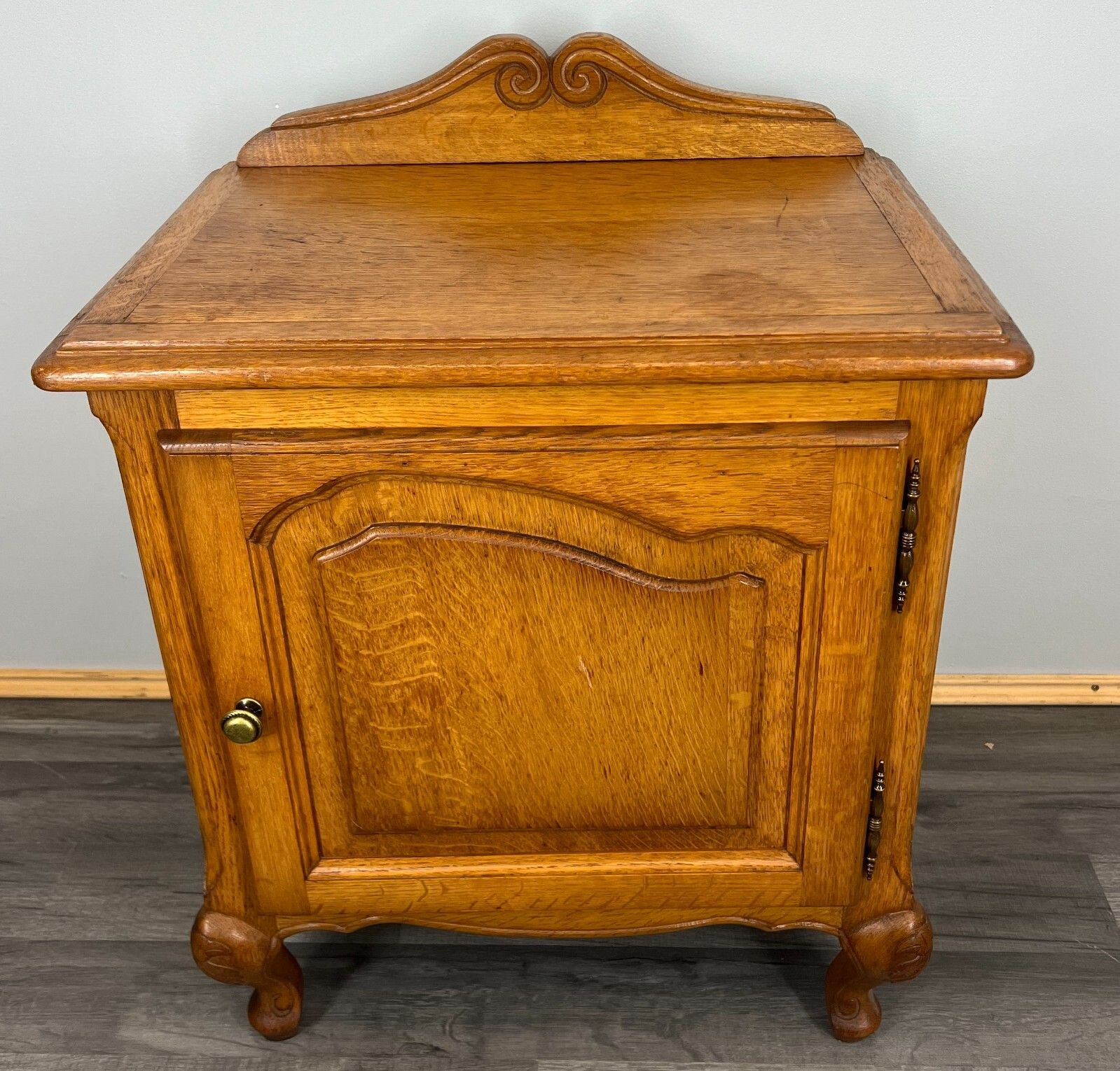 Bedside Tables Pair French Oak Louis XVI Vintage Nightstands Cabinets Lot 3519 photo furniture