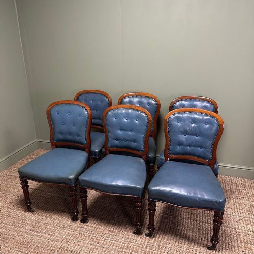 Quality Set Of Six Antique Victorian Mahogany Dining Chairs photo vintage