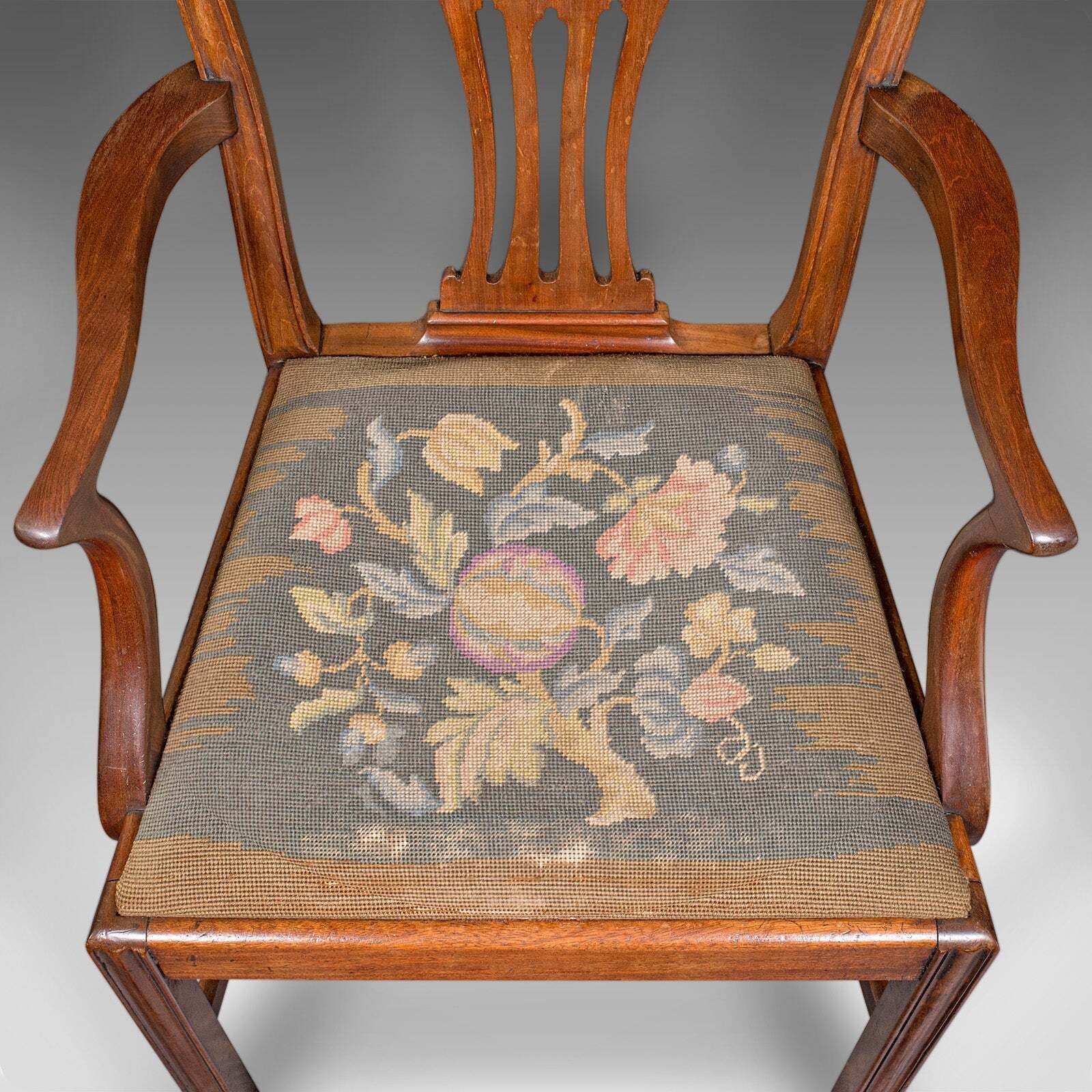 Antique Morning Room Elbow Chair, English, Lounge Seat, Armchair, Georgian, 1800 photo vintage