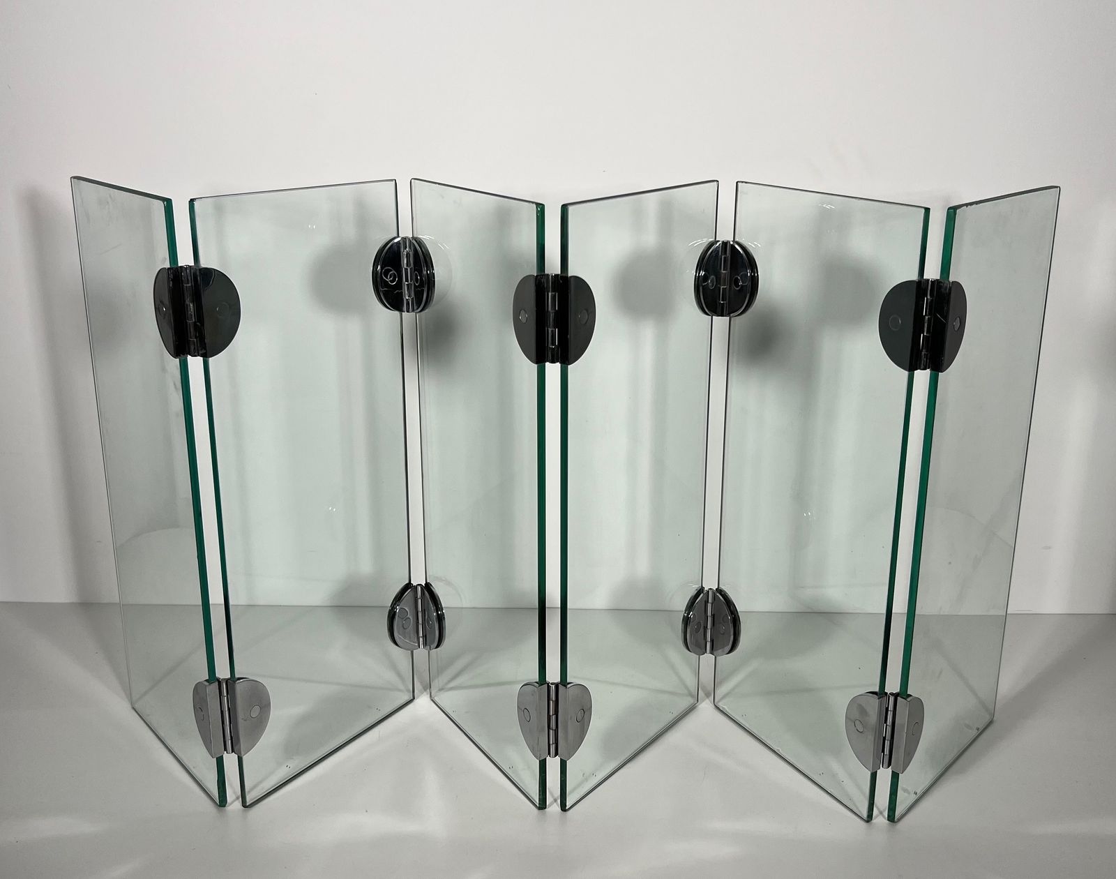 Exceptional Firewall With 6 Glass Panels And Chrome Hinges In The Taste Of Robert Mallet Stevens photo for sale