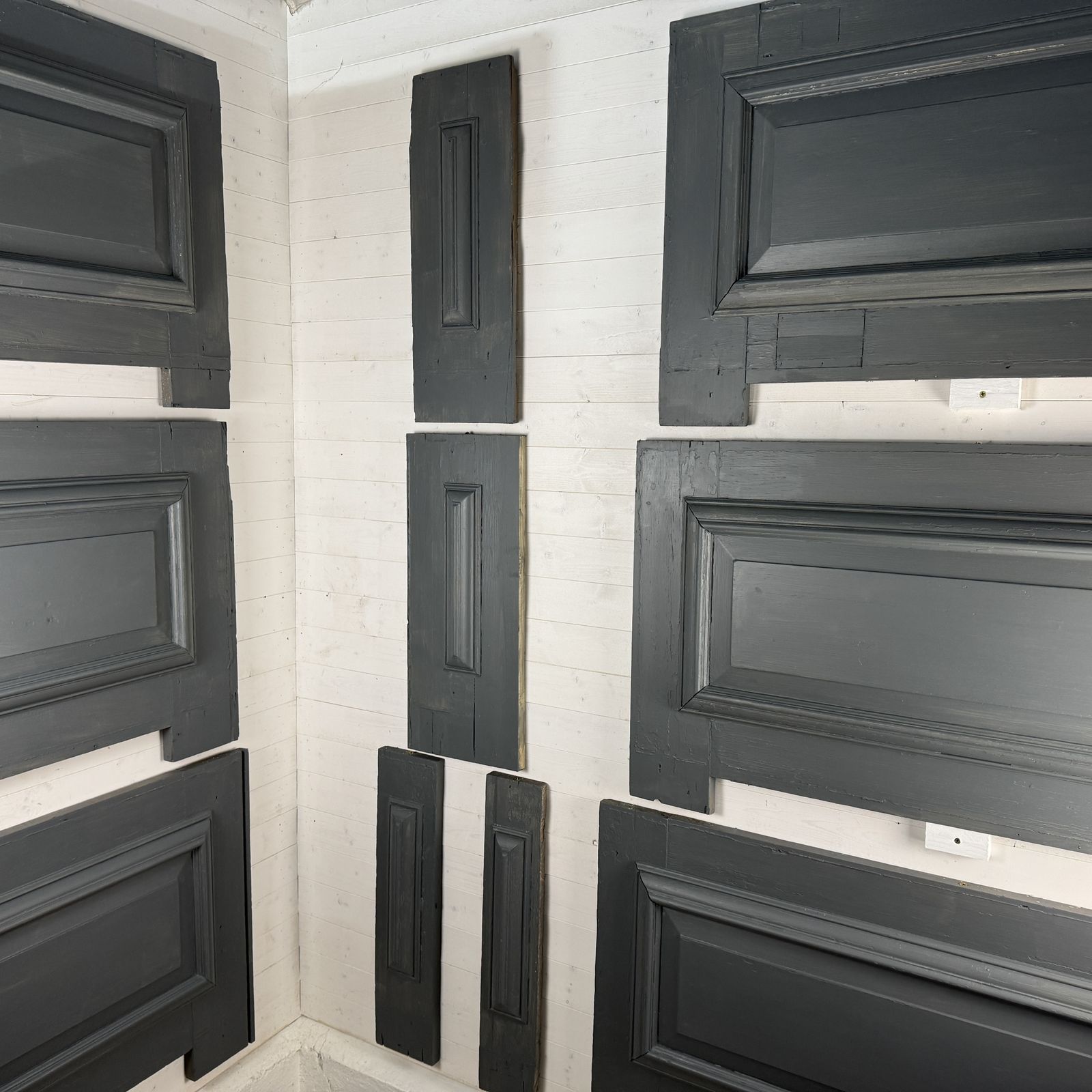 12 Metres Of Antique Victorian Painted Pine Wall Panelling photo for sale