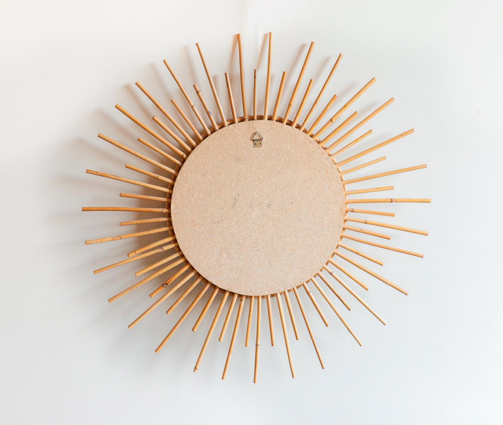 Bamboo Sunburst Mirror, French Riviera Wall Mirror, Mid Century Round Rattan Mirror, 1960s Design, Bohemian Home Decor photo vinterior